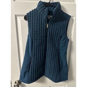 Susan Graver Vest Women's Small Textured Full Zip Pockets Polyester